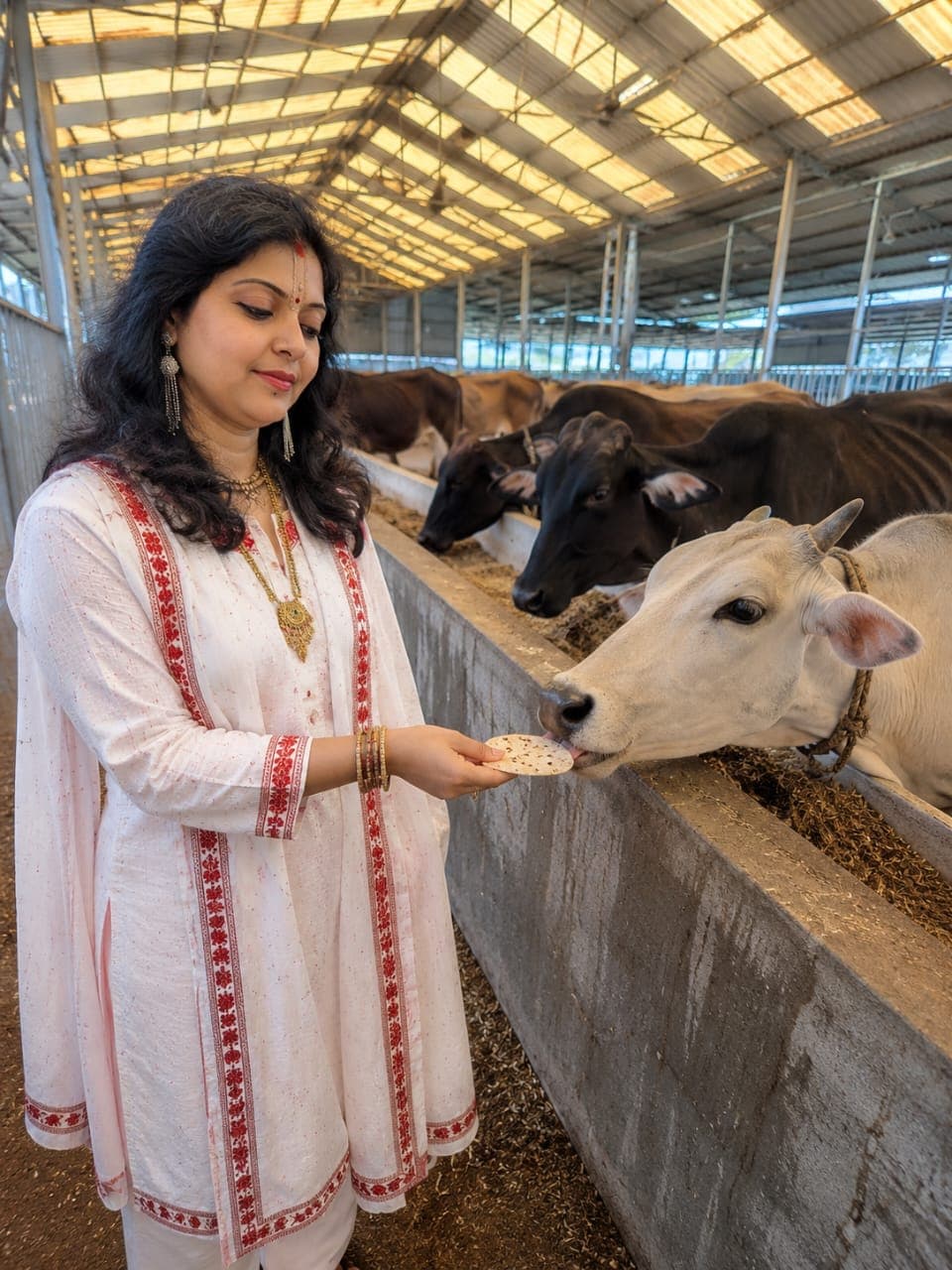 Gau Mata Seva - Shree Radhe Shyam Bhakti Sarover Trust Seva Pillar